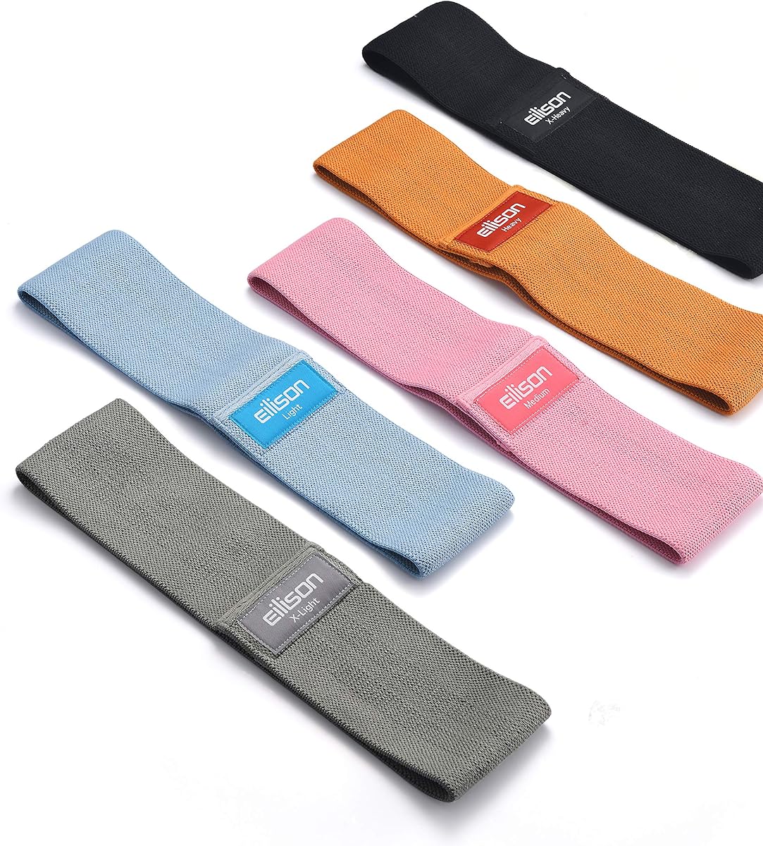 GLAMFIT Booty Bands for Women,5 Cotton Loops,Non-Slip,Fitness | Booty Resistance Bands,Glute Hip Thigh Workout,Non-Slip Cotton Loops,5 Levels,Squats,Yoga & Home Fitness Strength Training