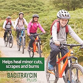 Bacitraycin Plus First Aid Antibiotic Wound Healing Ointment for Minor Cuts, Scrapes and Burns, with Bacitracin Zinc and Moisturizing Aloe Vera, Original, 1 oz, 2 Pack