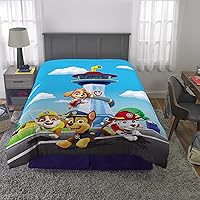 Vista 6 de Franco Ropa de cama para niños, edredón reversible de microfibra súper suave, tamaño individual/matrimonial, Paw Patrol
