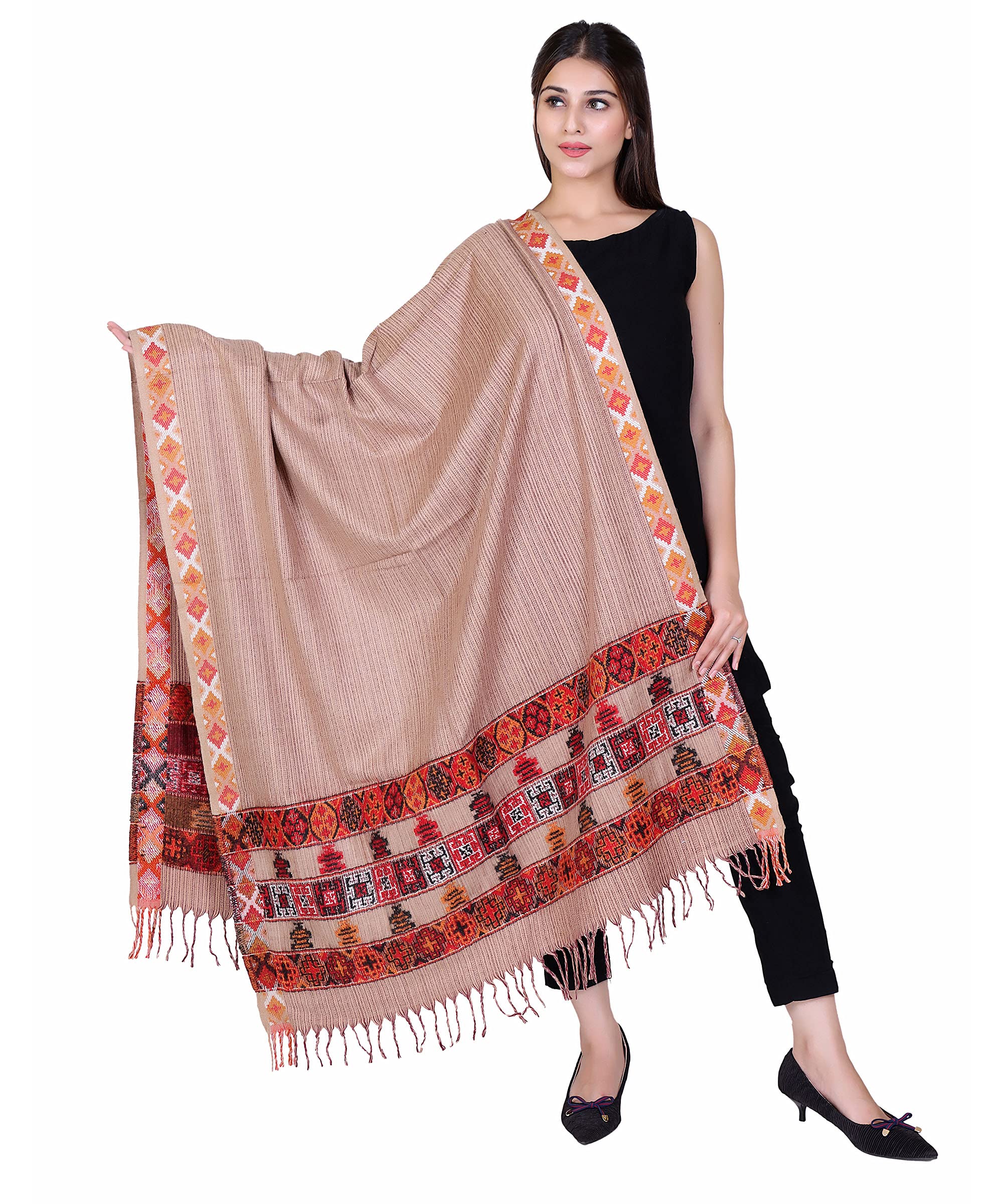 nyoly Multicolor Women Bridal Wear|Pure Wool Shawl| Shawl For Women|Size 40*80| Warm Woolen Winters Styles | KULLU Shawl |NY1013-picture-53