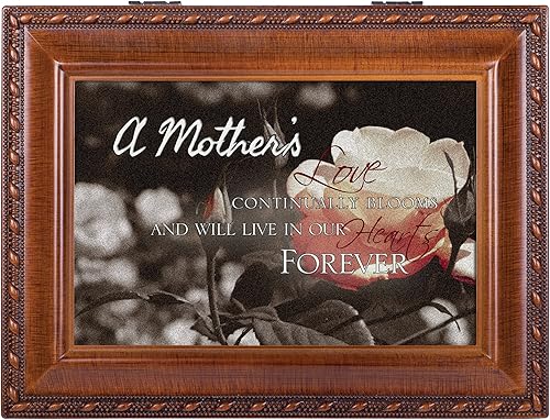 Miniatura 2 de Cottage Garden Una caja de música con cuerda de madera con diseño de duelo y amor de madre reproduce una gracia increíble