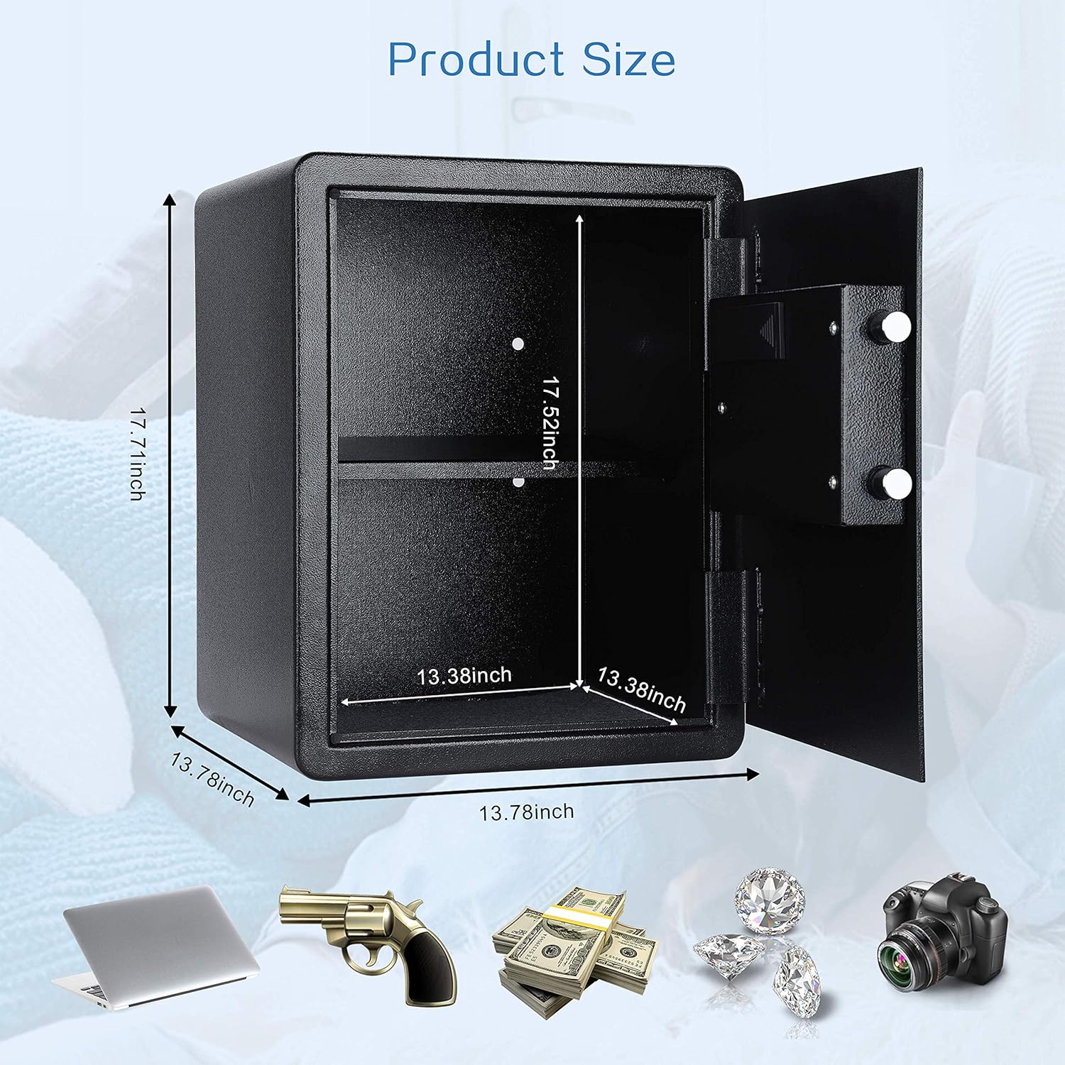 🔥 Crаzу Dеаlѕ TIGERKING Safe Box with Keypad Digital Safe for Home, Office, Hotel, Black - 1.8 Cubic Feet