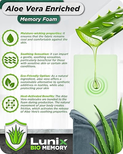 Miniatura 4 de Lunix Juego de 4 almohadas ortopédicas de cuña para cama, espuma viscoelástica de aloe vera poscirugía para espalda, piernas, alivio del dolor de