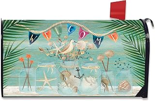 Coastal Mason Jar Summer Magnetic Mailbox Cover Nautical Standard Briarwood Lane
