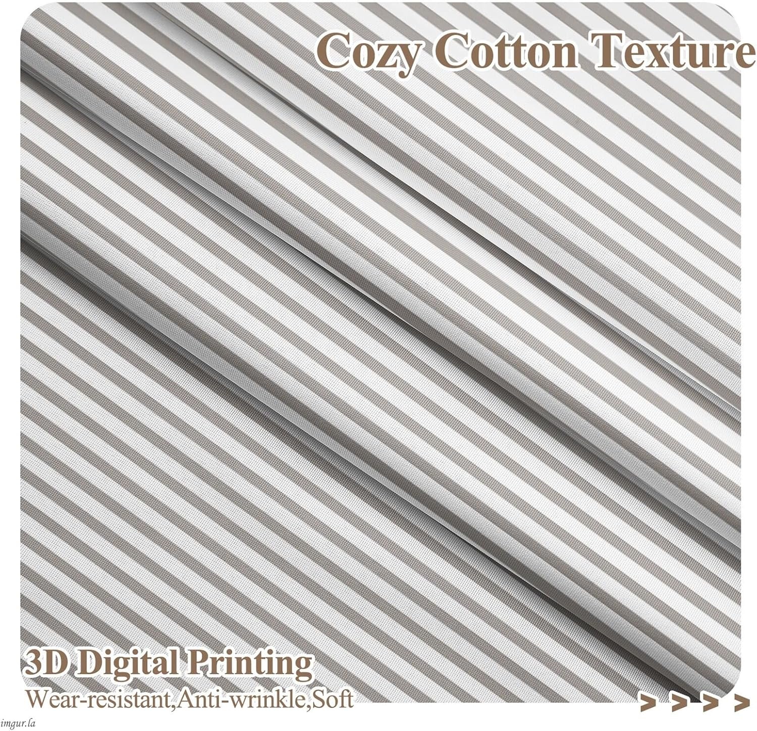 Grey Striped Kitchen Curtains 26x36 Farmhouse Bathroom Curtain for Windows