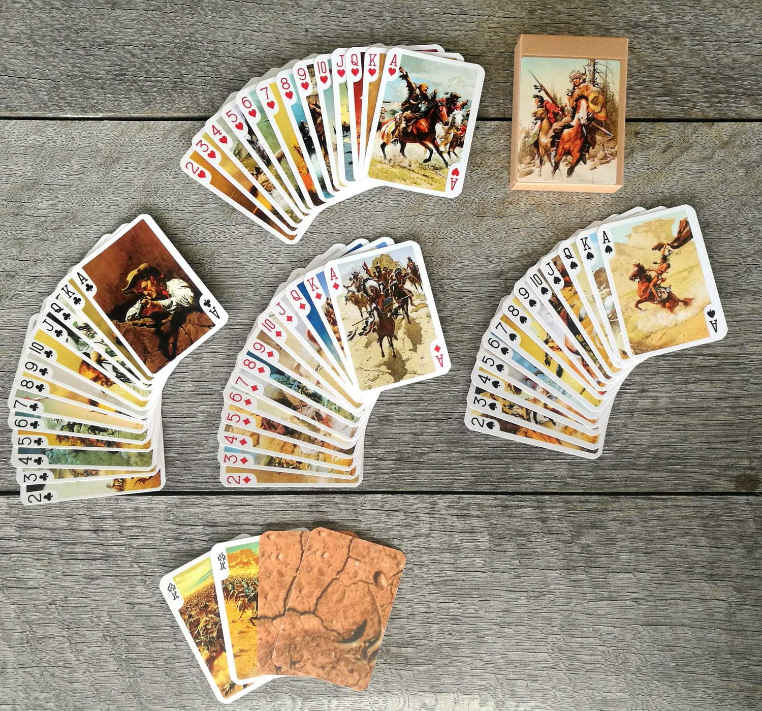 Wild WEST Playing Cards (Poker Deck 54 Cards All Different) Vintage Western Cowboys Pioneers Indians