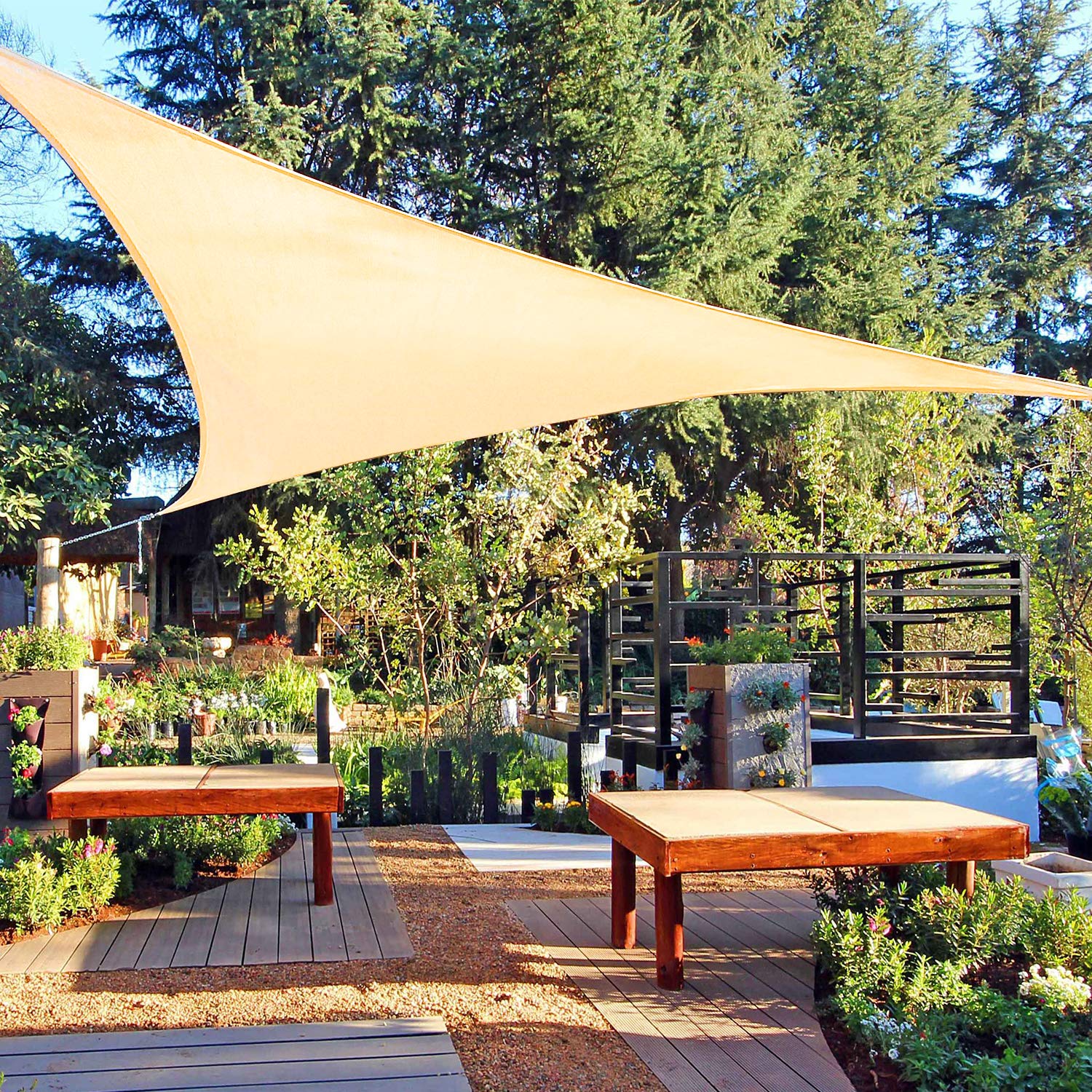 Buy Amagenix Triangle Sun Shade Sails Canopy, Beige Outdoor Shade