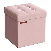 SONGMICS Pouf Contenitore da 38 cm, Cassapanca Pieghevole