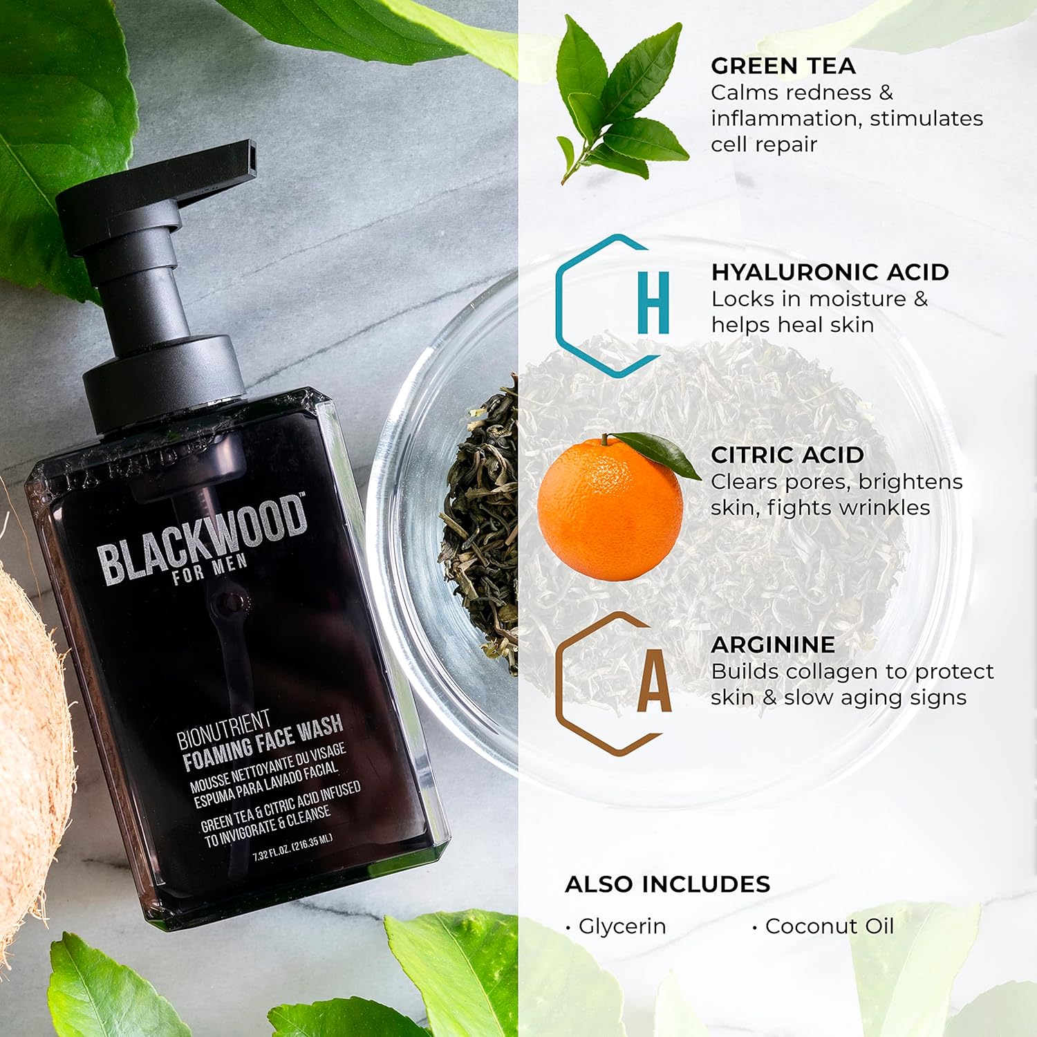 Blackwood For Men BioNutrient Foaming Face Wash - Gentle Daily Acne Facial Cleanser For Dry to Sensitive Skin - Deep Cleanse for Exfoliation - Paraben Free, Sulfate Free, & Cruelty Free (4.45 oz) - Image 4