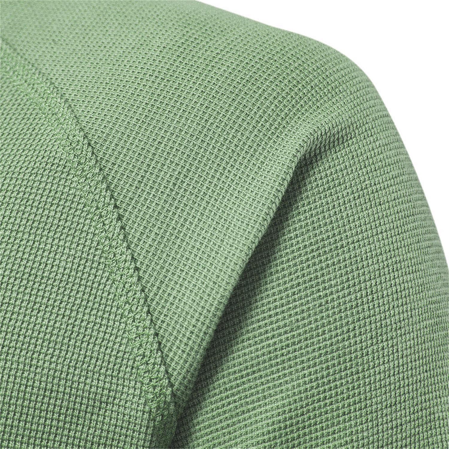 Men's Long Sleeve Ribbed Henley Shirts Stretch 3-Button Cotton T-Shirts Fashion Casual Basic Golf Tops
