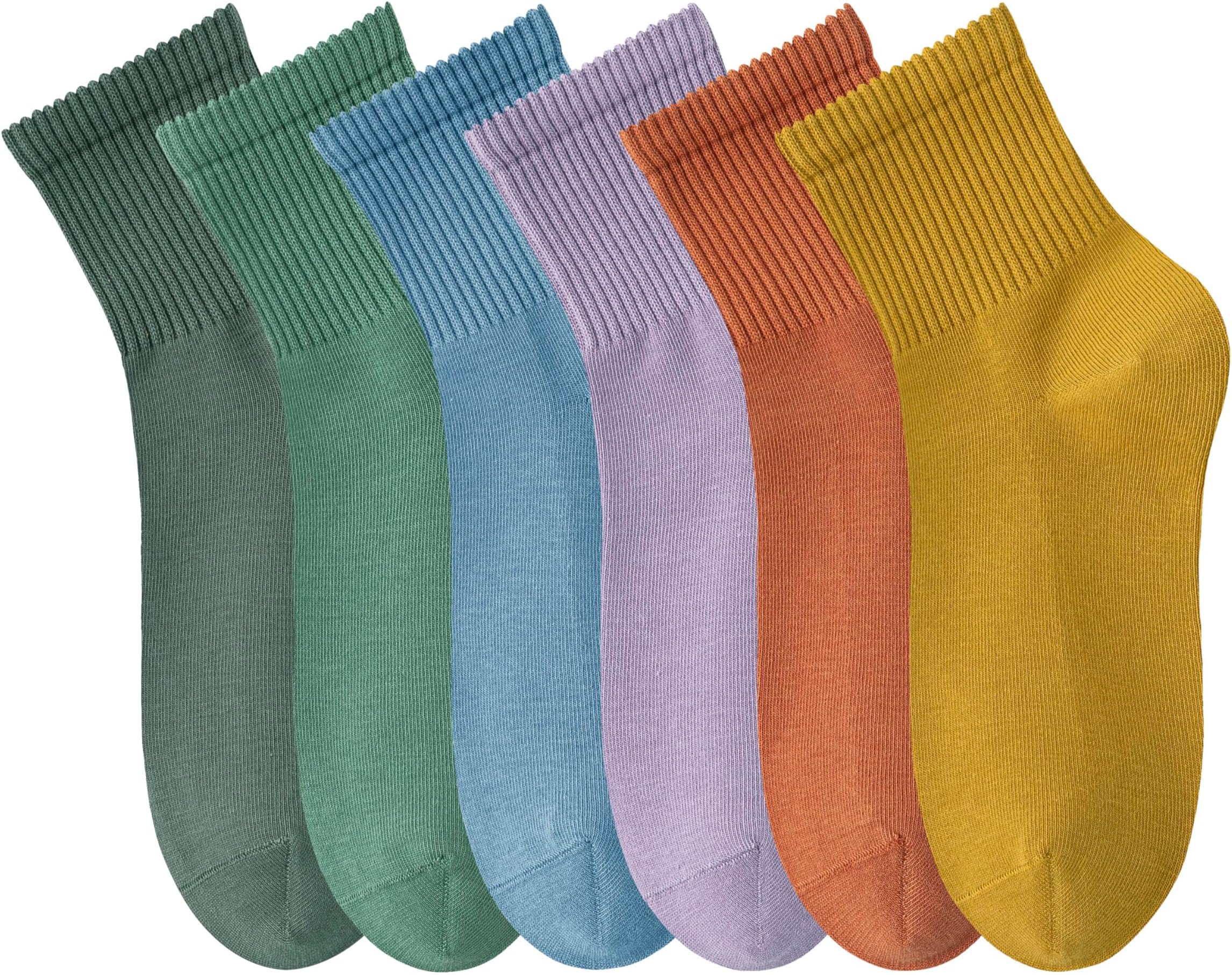 MAGIARTE Womens Mini Crew Ankle Socks, 6 Pack Cotton Socks for Women
