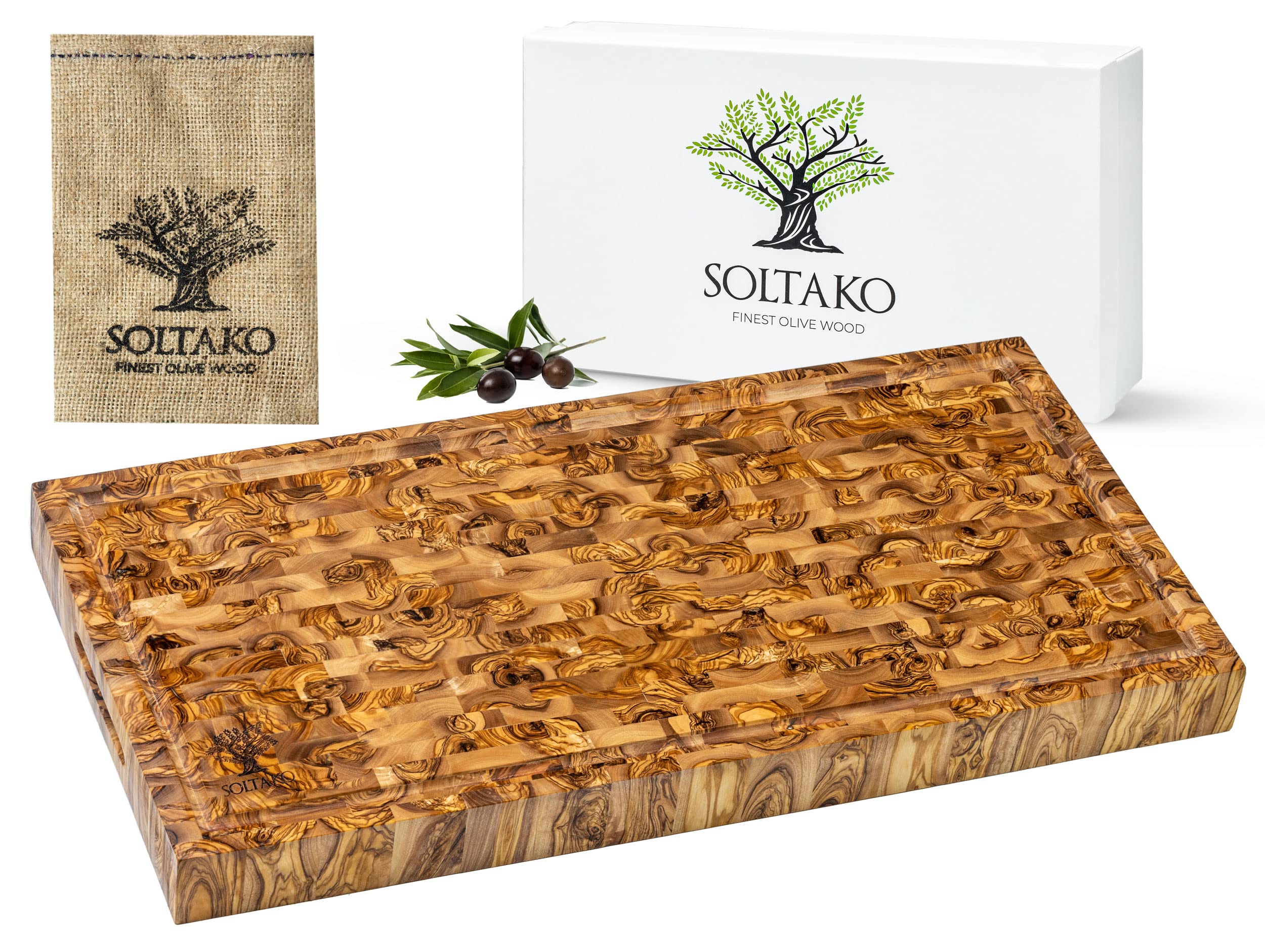 SOLTAKO Planche en Bois d'Olivier, Rustique, Fromage, Épaisse, Plateau Apéritif, Artisanale (50x30x4,5 cm)