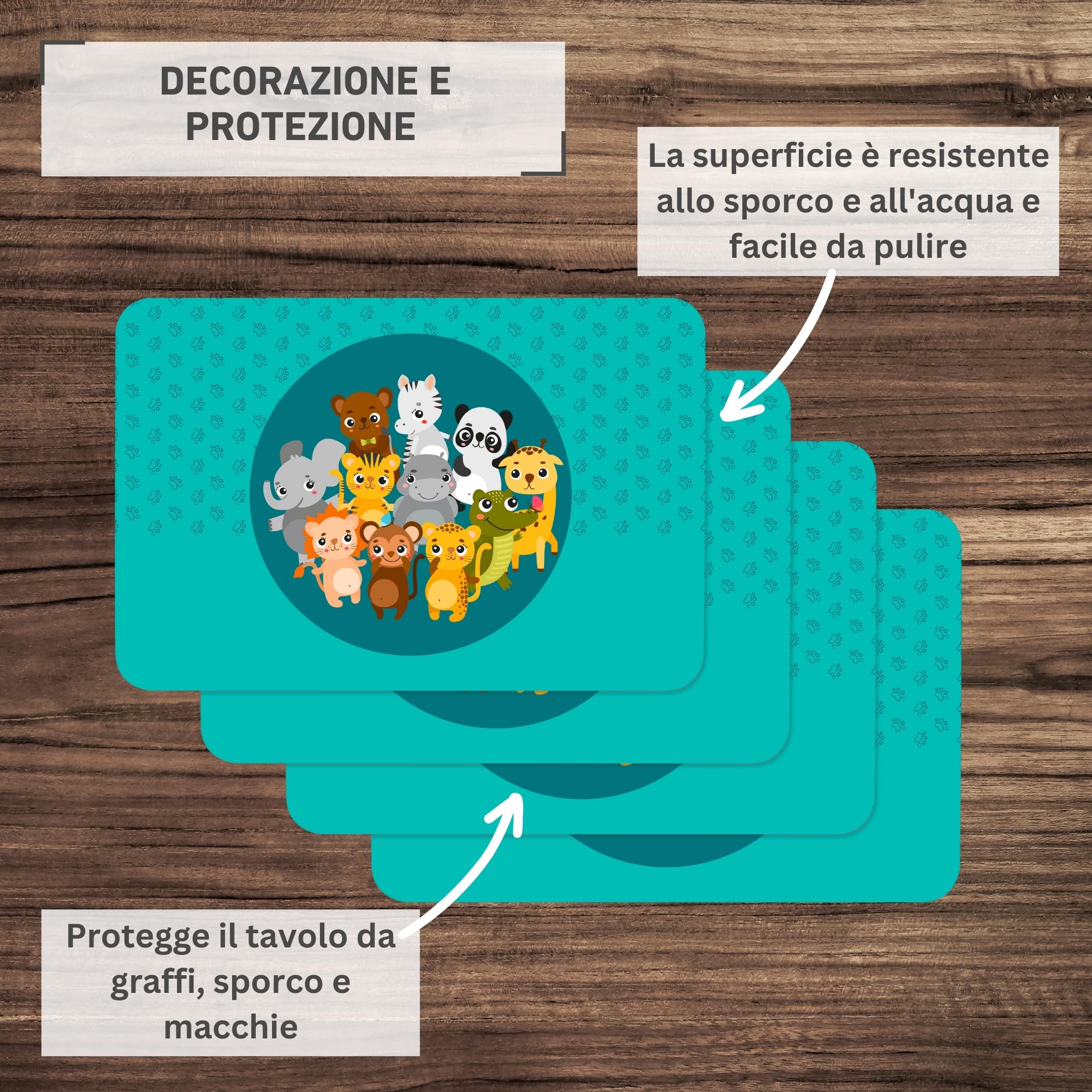 4 Tovagliette Bambini On The Road Blu 30x45cm - Plastica AntiMacchia Facile Da Pulire - Foto 6