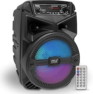 240W Rechargeable Outdoor Bluetooth Speaker Portable PA System w/ 6.5â€ Subwoofer 1â€ Tweeter, Microphone In, Party Lights, MP3/USB, Radio, Remote - Pyle PPHP634B