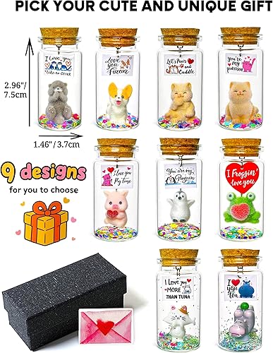 Miniatura 11 de Regalos de aniversario con texto en inglés "I Love You" para él y ella, bonito mensaje romántico en botella brillante, regalo para novio, novia