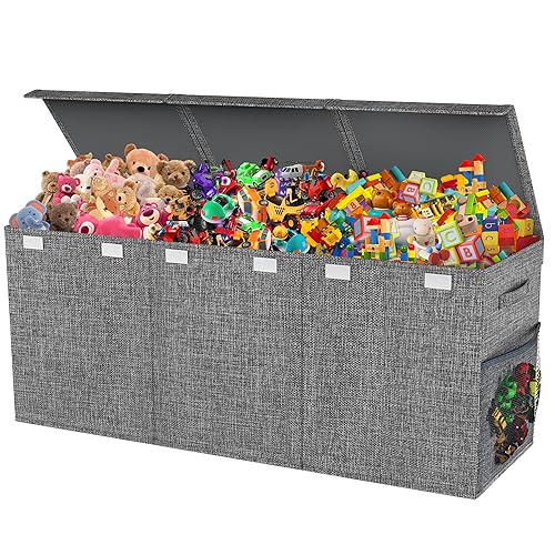 Mabahoo Extra Large Toy Box Chest with Lids, Collapsible Sturdy