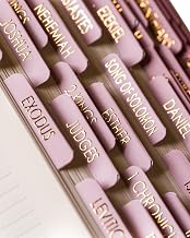 Bible Tabs for Women Study Bible, Gold Embossed Matte Catholic Bible Tabs Pink, Bible Book Index Tab Bible Book Tabs w/Old & New Testament Pink Bible Tabs Perfect Laminated Bible Study Supplies Peony