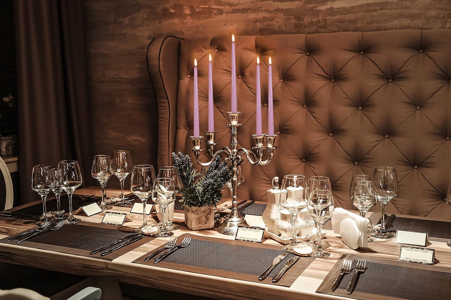 12 Pack Tall Taper Candles - 12 Inch Rose Pink Dripless, Unscented Dinner Candle - Paraffin Wax with Cotton Wicks - 10 Hour Burn Time : Home & Kitchen