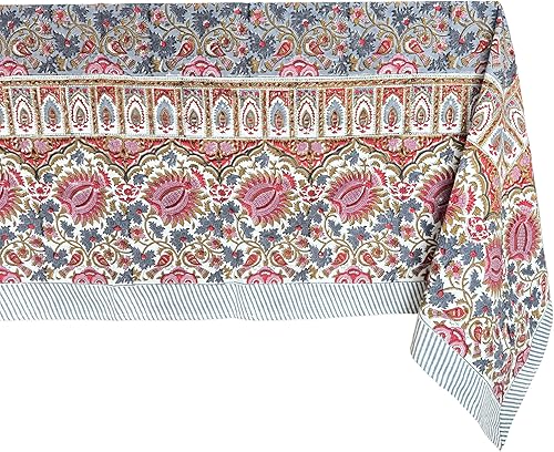 Miniatura 93 de ATOSII Amalfi - Mantel rectangular de otoño 100% algodón, bohemio, estampado a mano, para cocina, mesa de comedor, lino, decoración de otoño