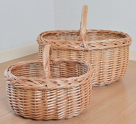 Amazon 共栄 Kyoei 天然素材 柳 ウィロー フルーツ かごバスケット 北欧 取っ手付き Ll Lサイズ 2個セット かご バスケット オンライン通販