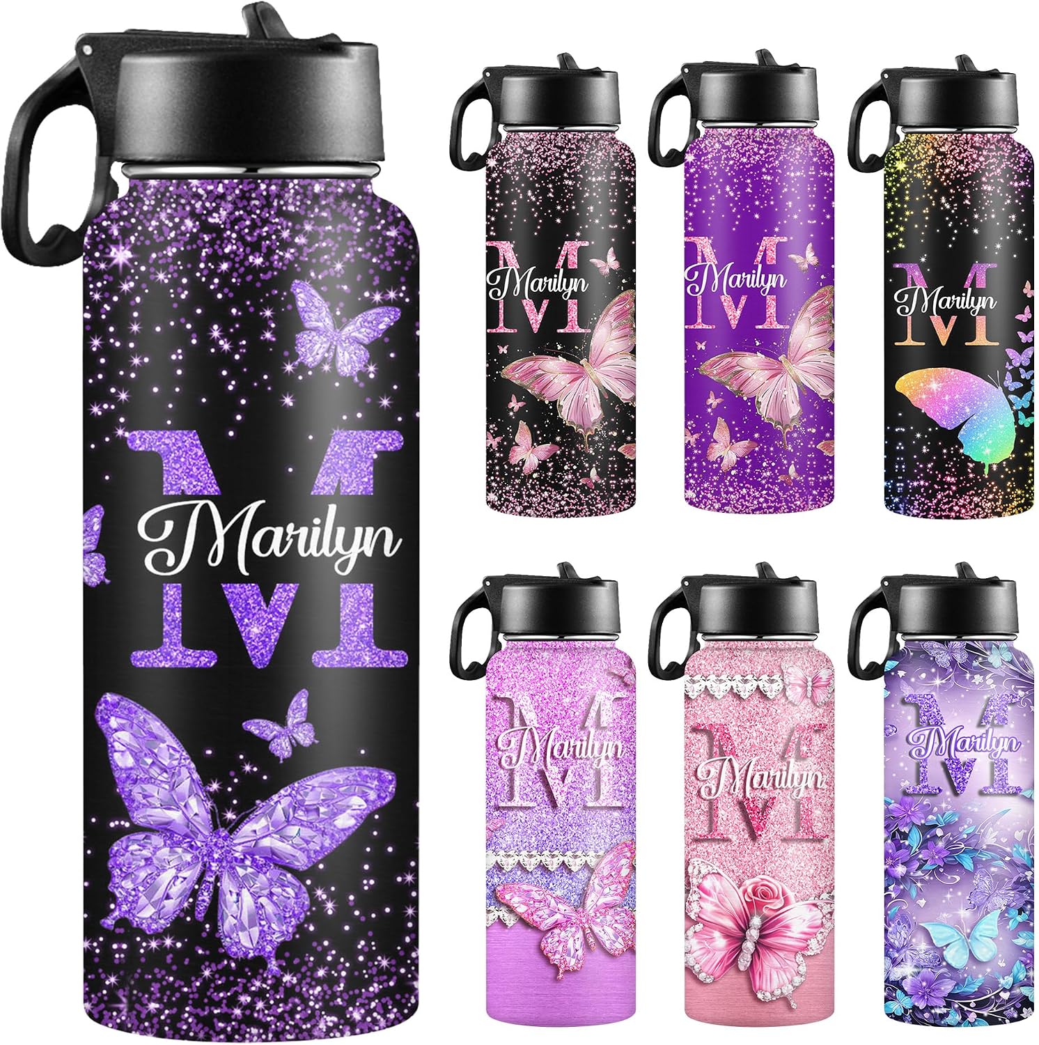 Amazon.com: Custom Water Bottle for Women Kids Personalized Insulated ...