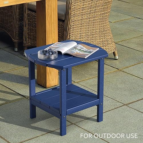 Miniatura 4 de TORVA Mesa auxiliar Adirondack para patio, mesas auxiliares para exteriores, resistente a todo tipo de clima, HDPE a prueba de humedad, uso