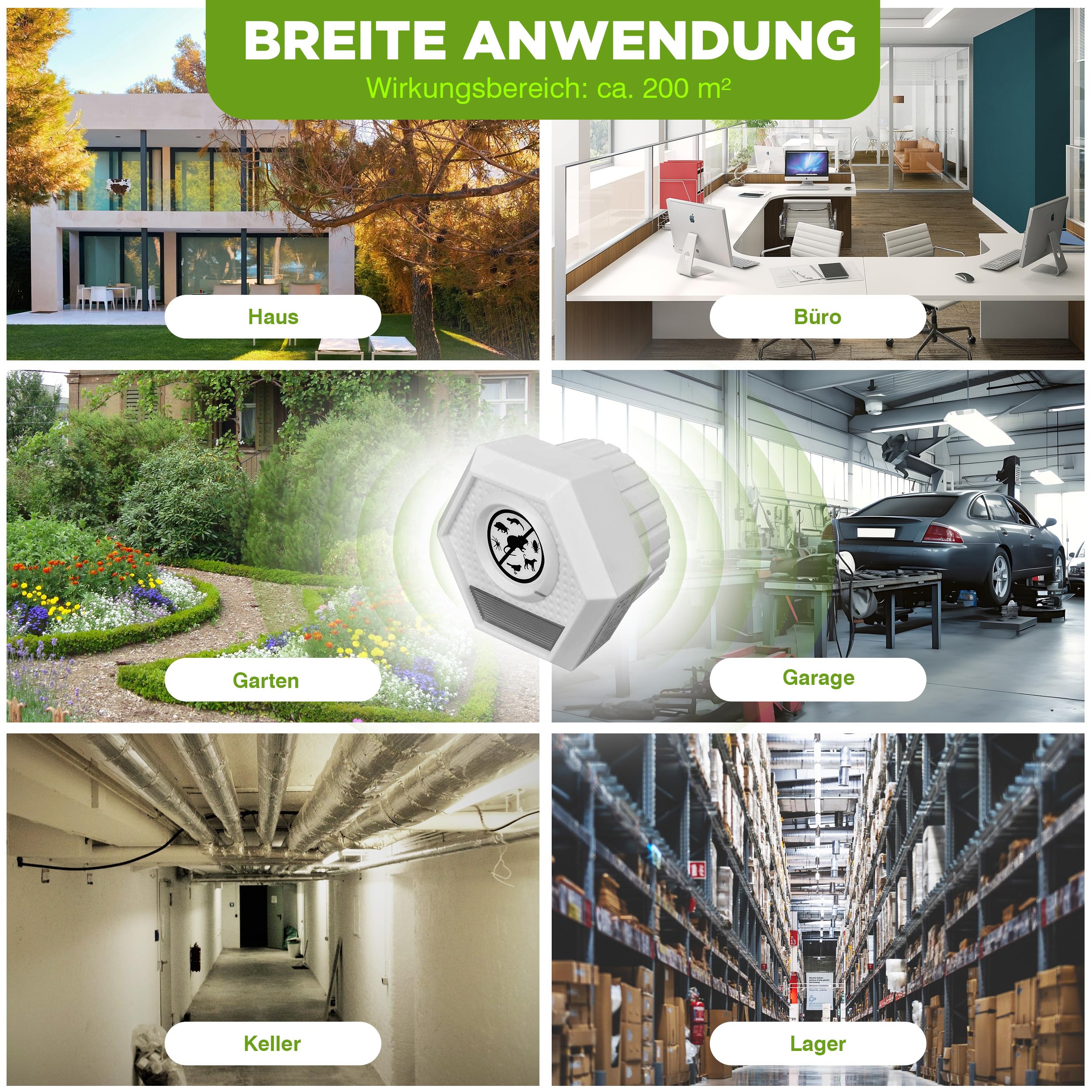 ISOTRONIC Ultraschall Mäuseabwehr zum Mäuse & Ratten vertreiben – Schädlingsvertreiber mit Ultraschall & Lichtblitz – Mäuseschreck ohne Gift & Mausefalle – 100m² Wirkungsbereich (1 Stück)