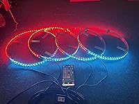 Vista 2 de Dream Chasing Colors Flow - Anillo de luces LED de 15.5 pulgadas, luces de llanta, luces de neumáticos, control de aplicación de dientes azules, 4