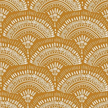 VEELIKE Mustard Yellow Geometric Wallpaper Peel and Stick Boho Wallpaper for Bedroom Bathroom Nursery 17.7x354 Removable Yellow Art Deco Wallpaper Renter Friendly Adhesive Contact Paper for Walls