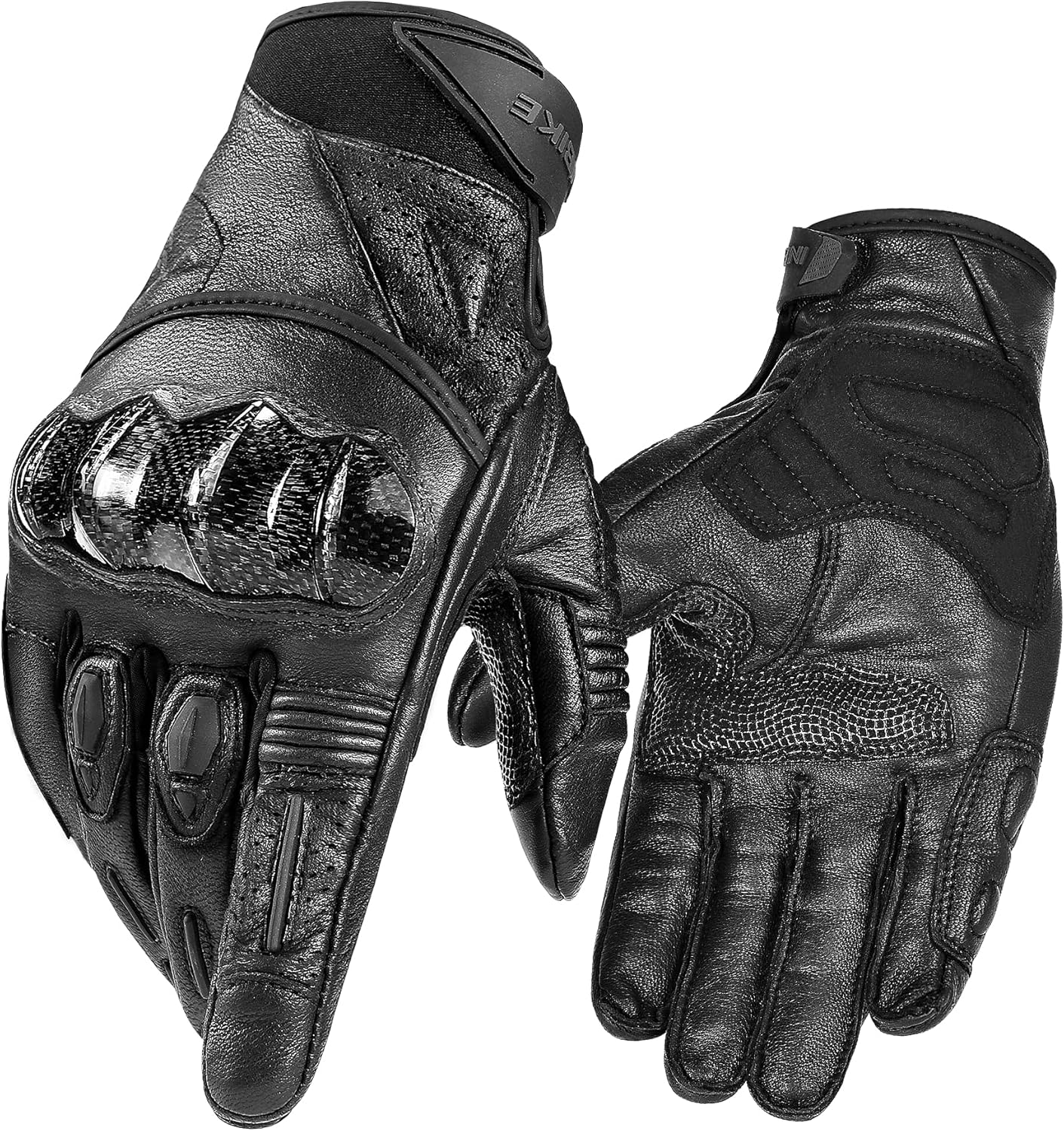 INBIKE Motorcycle Gloves Genuine Leather Powersports Motorbike Gloves Black X-Large