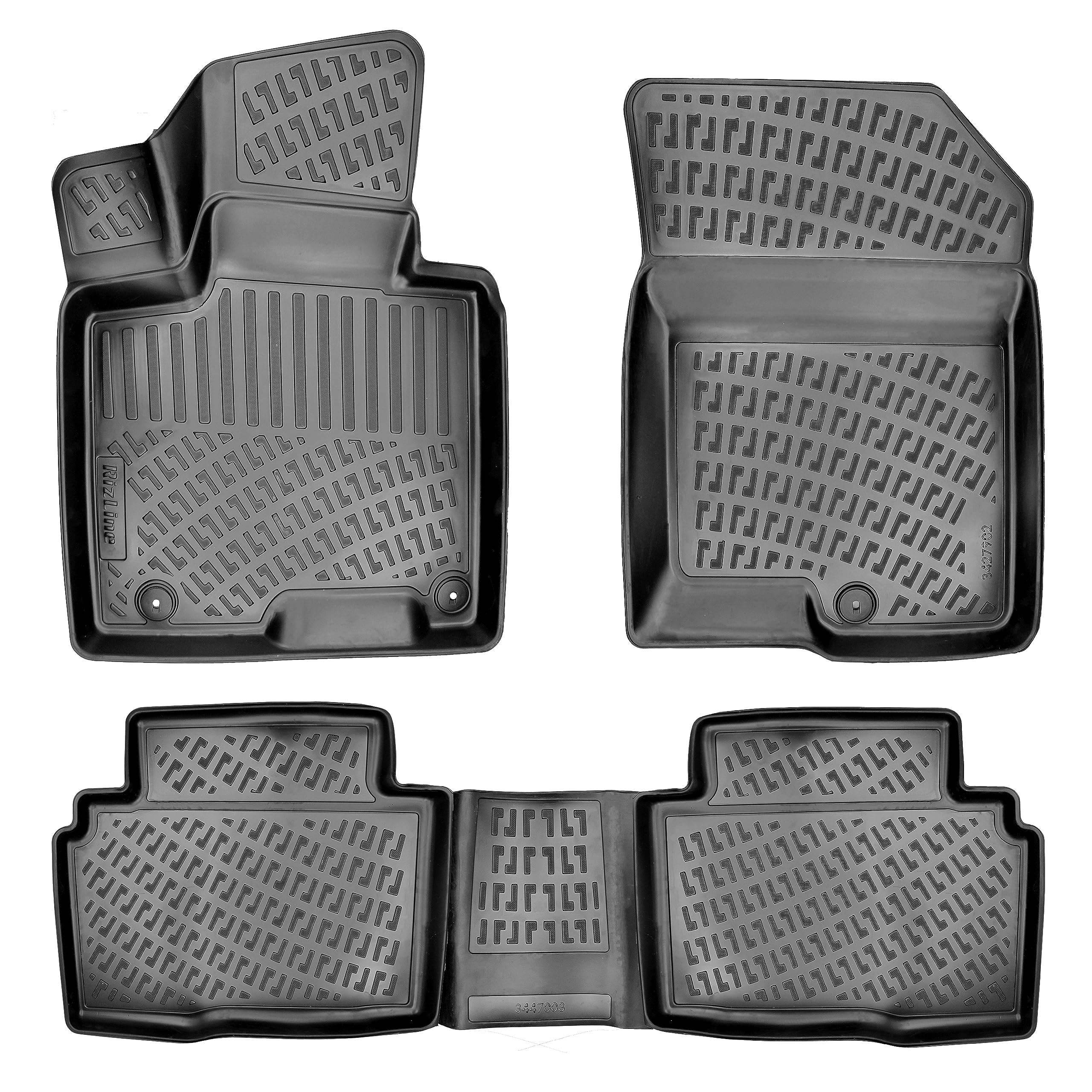 RizLiner Hyundai Ioniq 5 Unmovable Console 2022-2026 (No Movable Console) Floor Mats 3D Custom Fit Rubber Car Mats All Weather Laser Measured Floor Liners Heavy Duty Waterproof (Front & Rear) — view 37