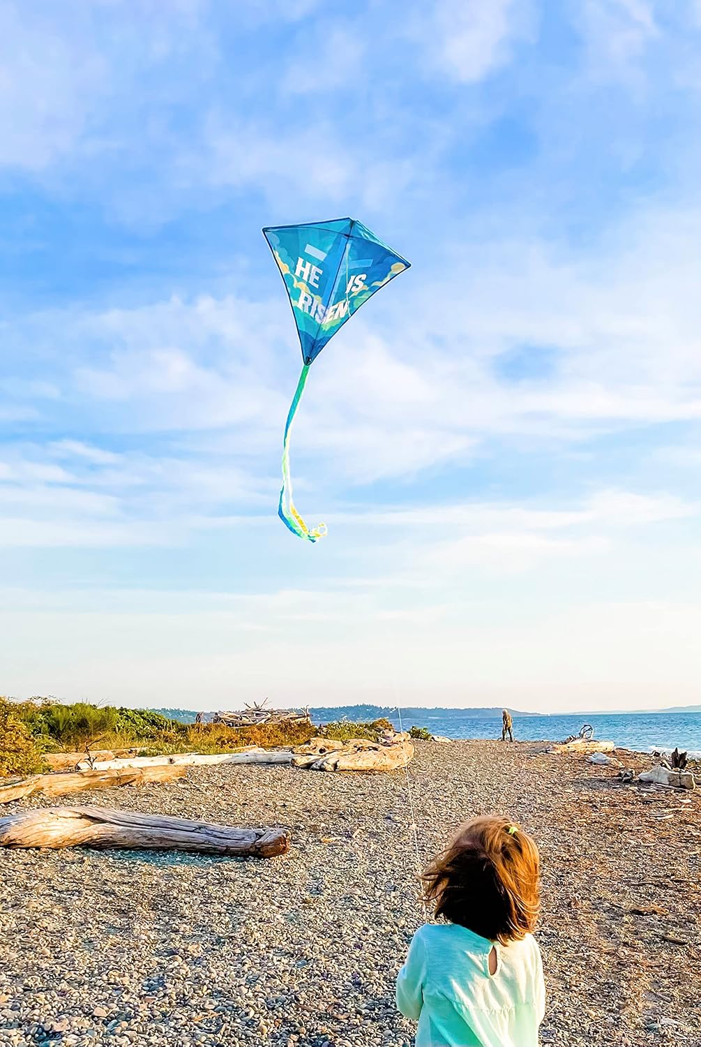Christian Kite for Kids & Adults, Diamond Style Easy to Fly, Easy to Assemble, Great for Beginner, Gift for Easter or Pentecost (He is Risen)