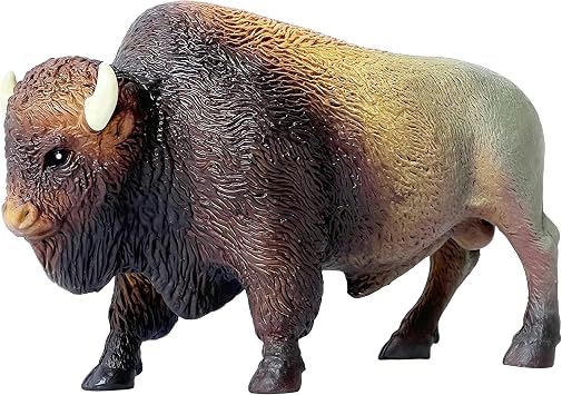 Gemini&Genius North American Brown Bison Figurine Wild Animal Toy for Kids