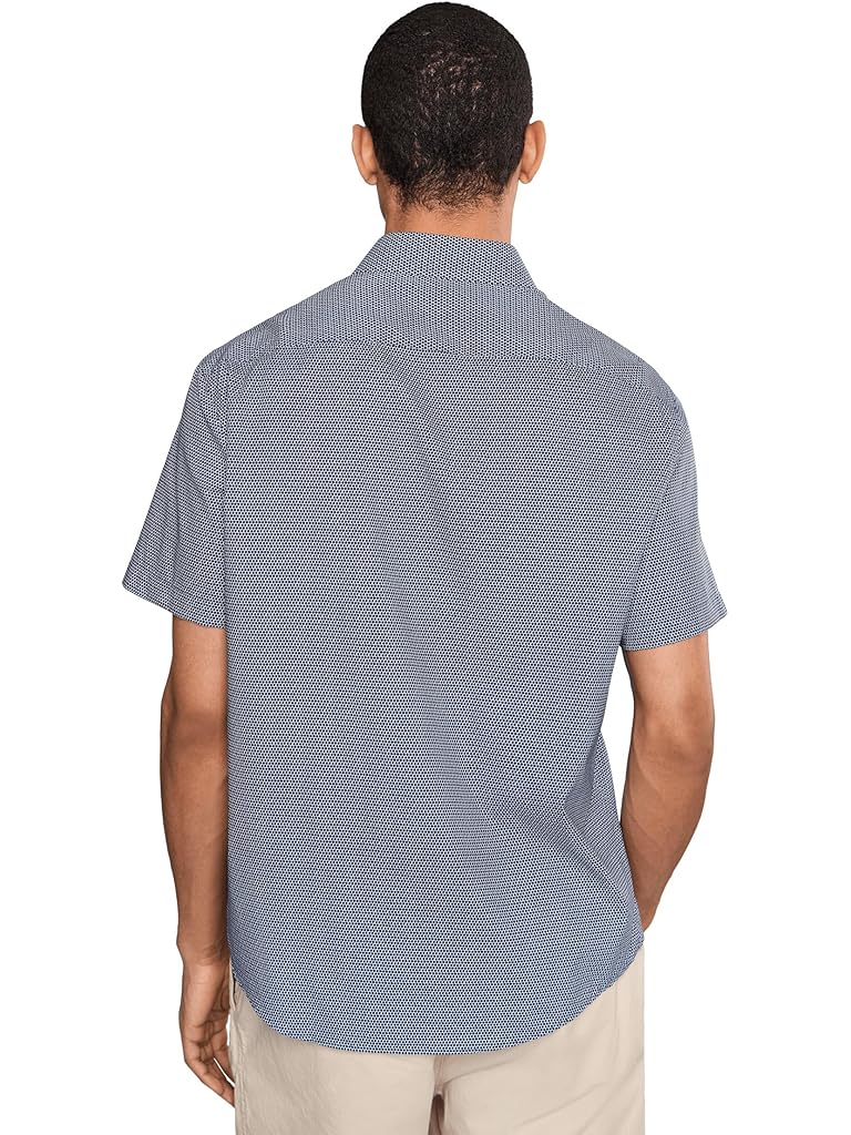 Navy UNTUCKit Short Sleeve Lobo Performance Printed Shirt