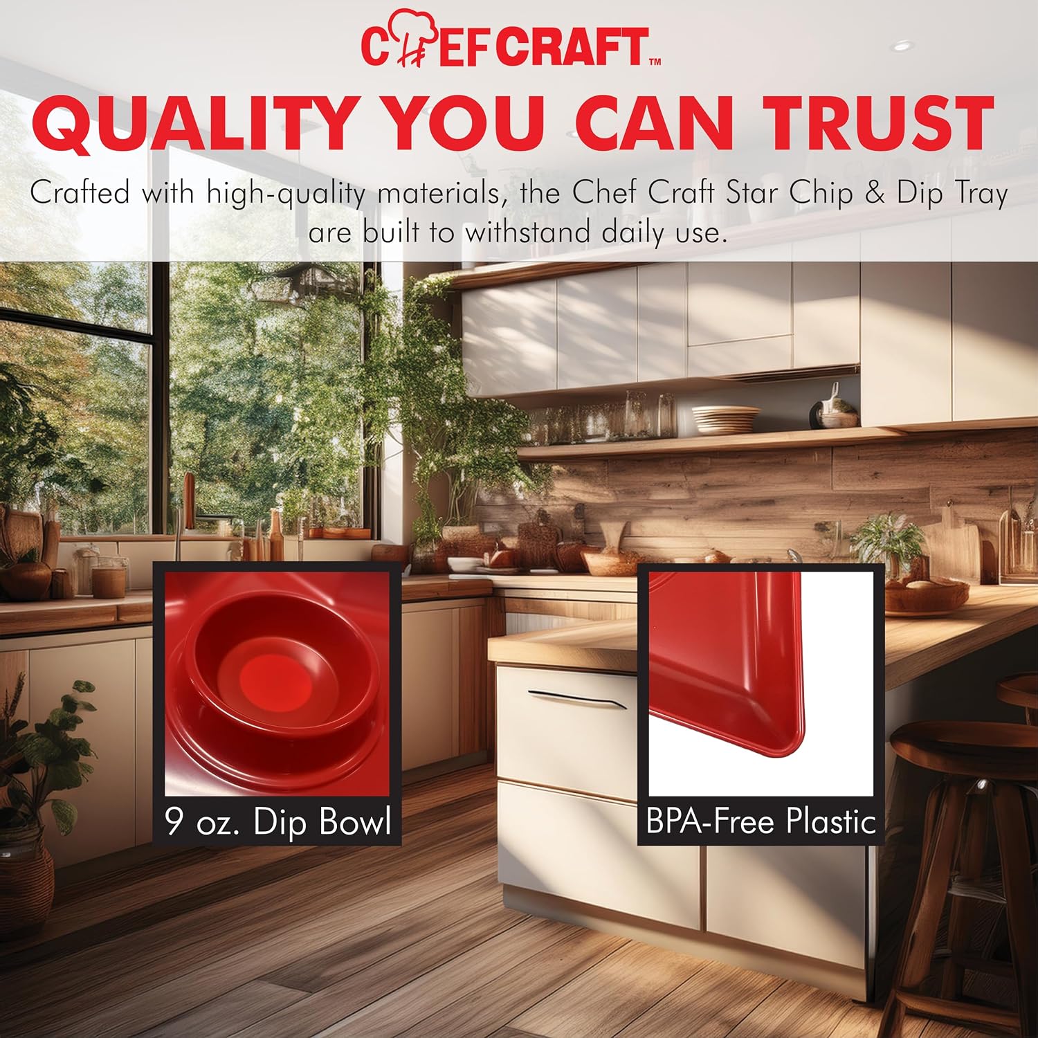 Chef Craft Star Chip & Dip Tray Set (2 Pieces)