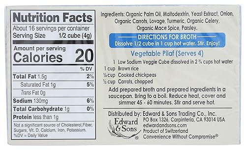 Miniatura 2 de Edward  Sons Cubos de caldo vegetales bajos en sodio 22 onzas