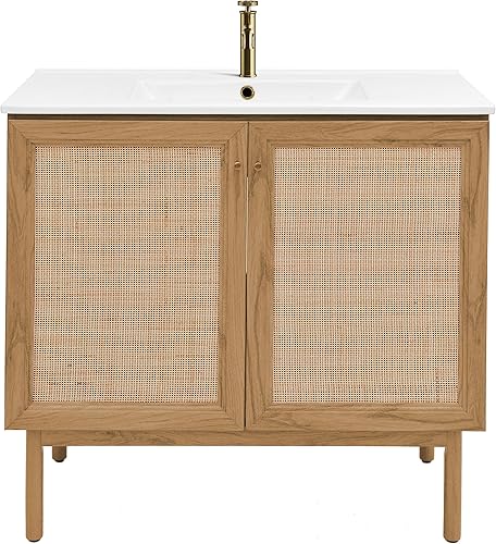 Vista 515 de Swiss Madison Classe - Lavabo de baño de roble de 24 pulgadas incluido