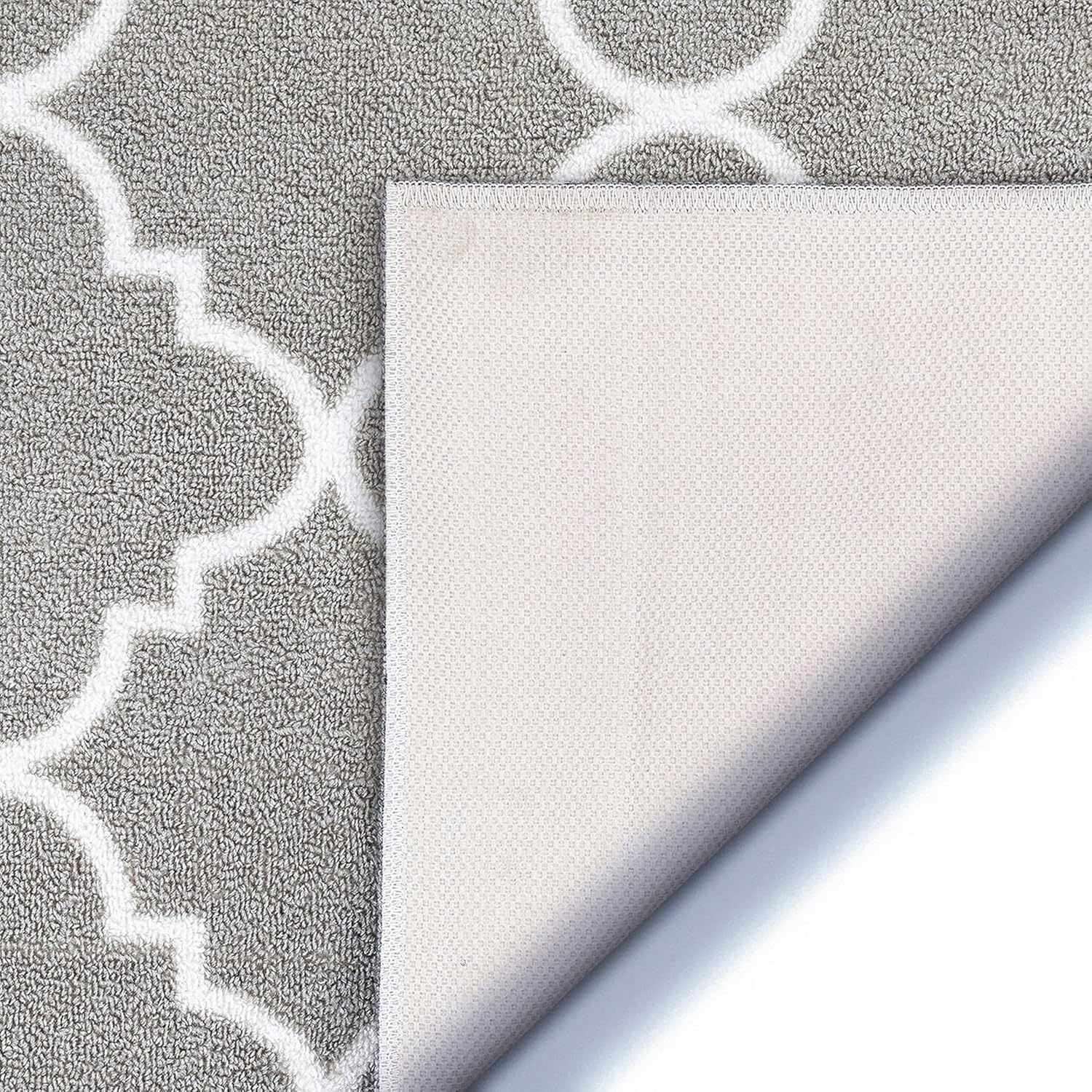 Well Woven 9" x 31" Stair Tread [Set of 7] Grey Brooklyn Trellis Geometric Flatwoven