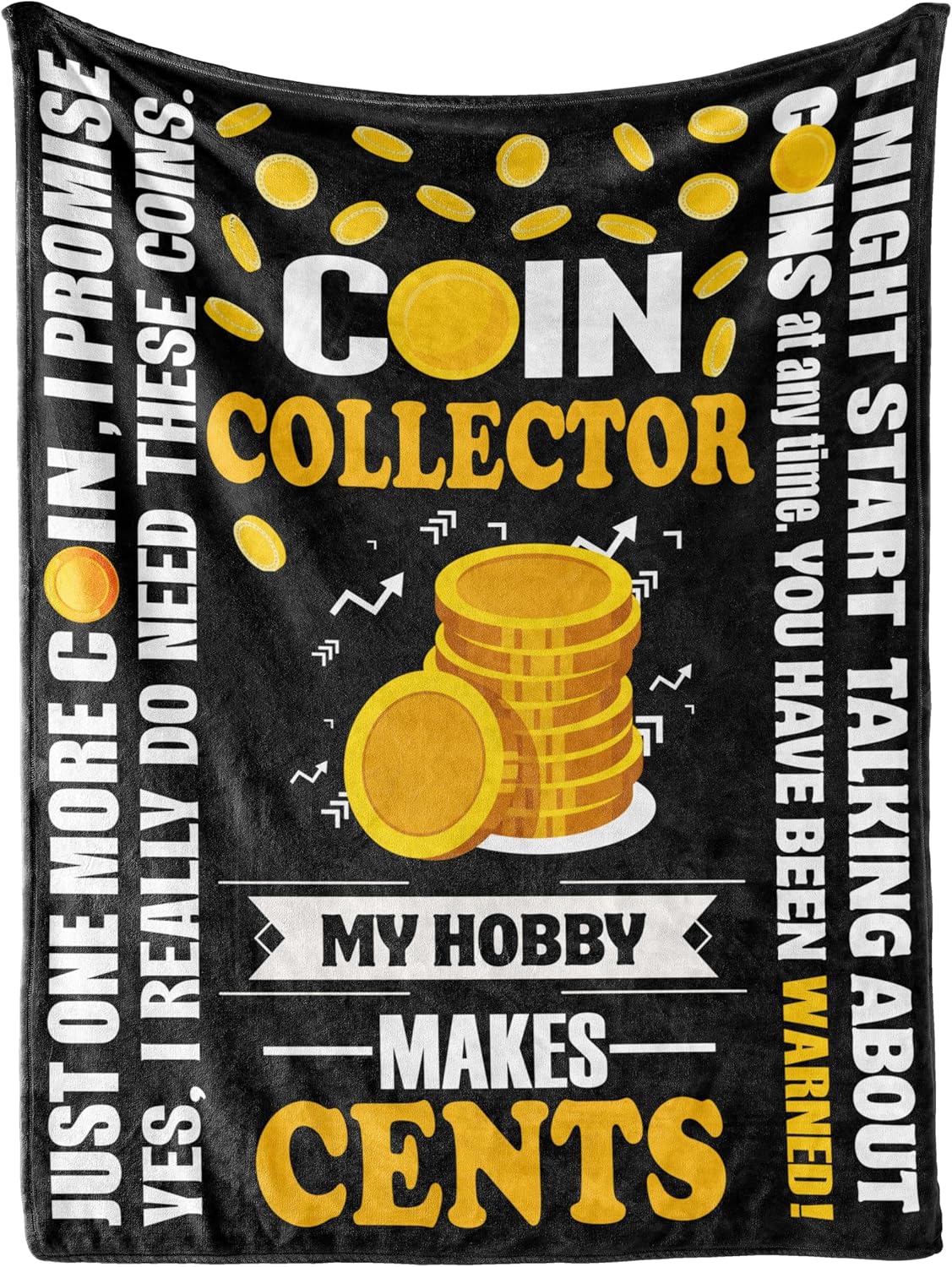 Coin Collector Blanket Gifts for Men, Women - Gift for Birthday, Christmas - Hobby, 60" x 80"