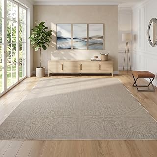 Garvee Woven Textured Area Rug 5x7 Washable Rugs for Living Room Taupe