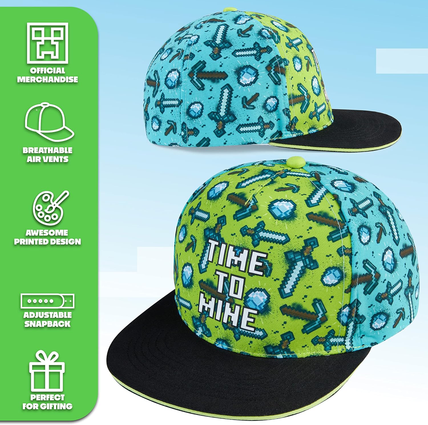 Minecraft Baseball Cap, Minecraft Gifts for Boys and Girls, Cool Minecraft Stuff for Fans & Gamers