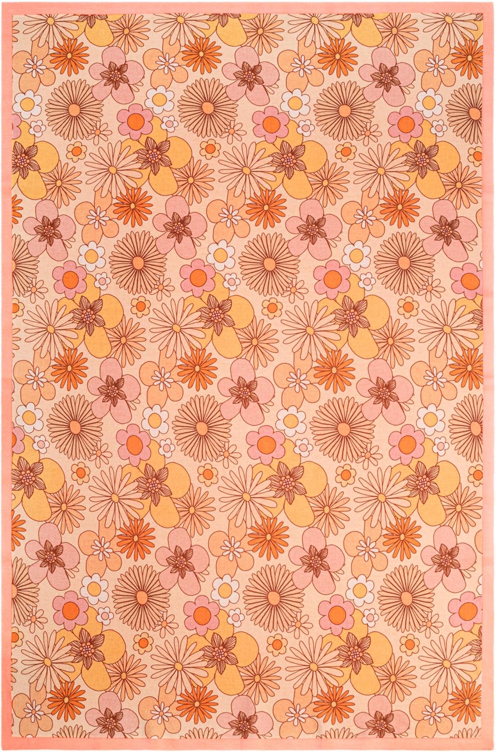 Lucy Darling Little Dreamer Organic Cotton Baby Blanket - Premium, Eco-Friendly, Soft Cotton Baby Blanket for Girl or Boy (Flower Child)