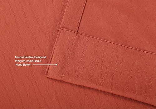 Miniatura 4 de Miuco paneles de cortina de oscurecimiento con arandelas, cortinas opacas con textura para salón, juego de 2