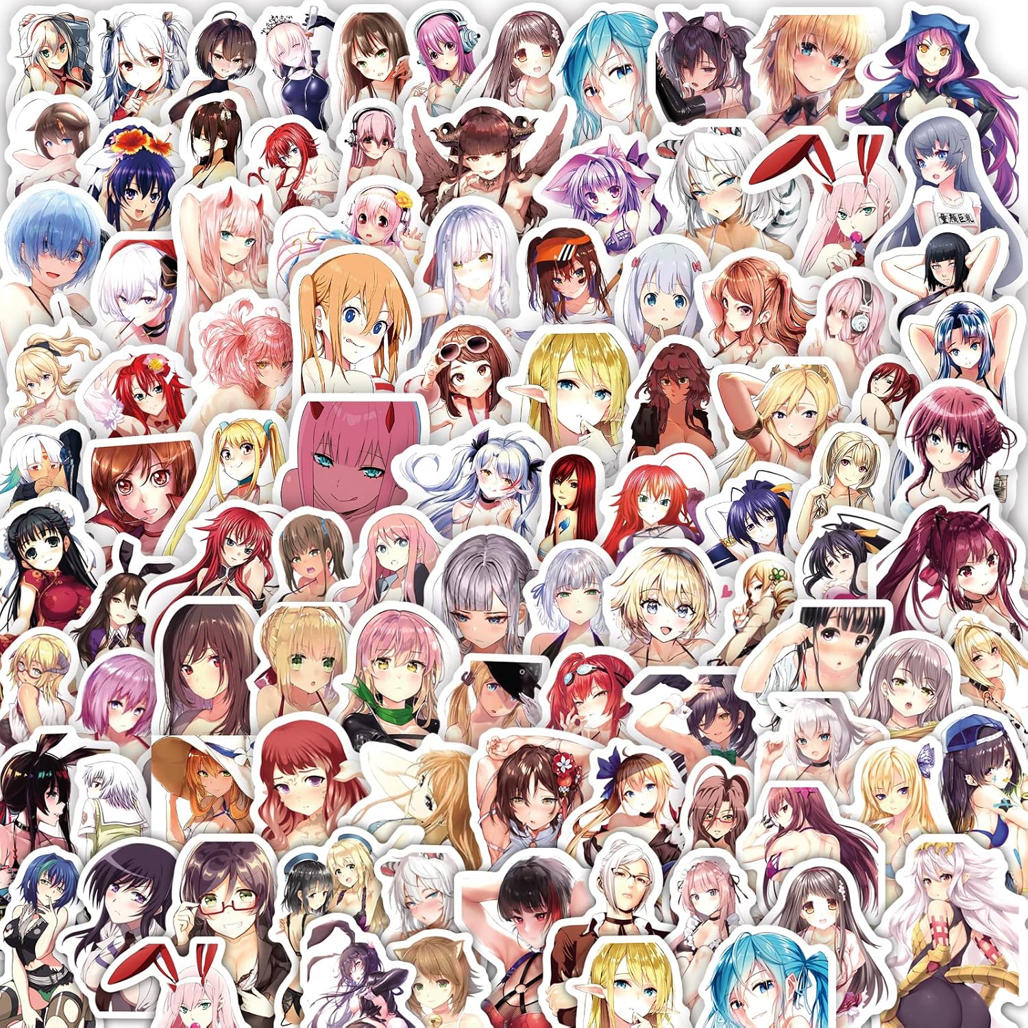 Amazon.com: 100Pcs Kawaii Anime Girl Stickers for Water Bottles Vinyl ...