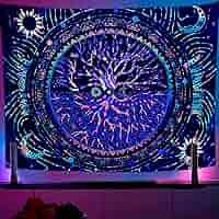 Amazon.co.jp: OSVINO ブラックライト 命の木 タペストリー