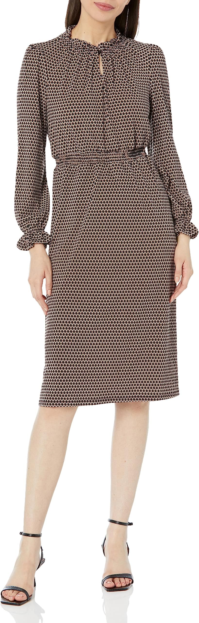 Adrianna Papellwomens Printed Smocked Waist Dress Dress