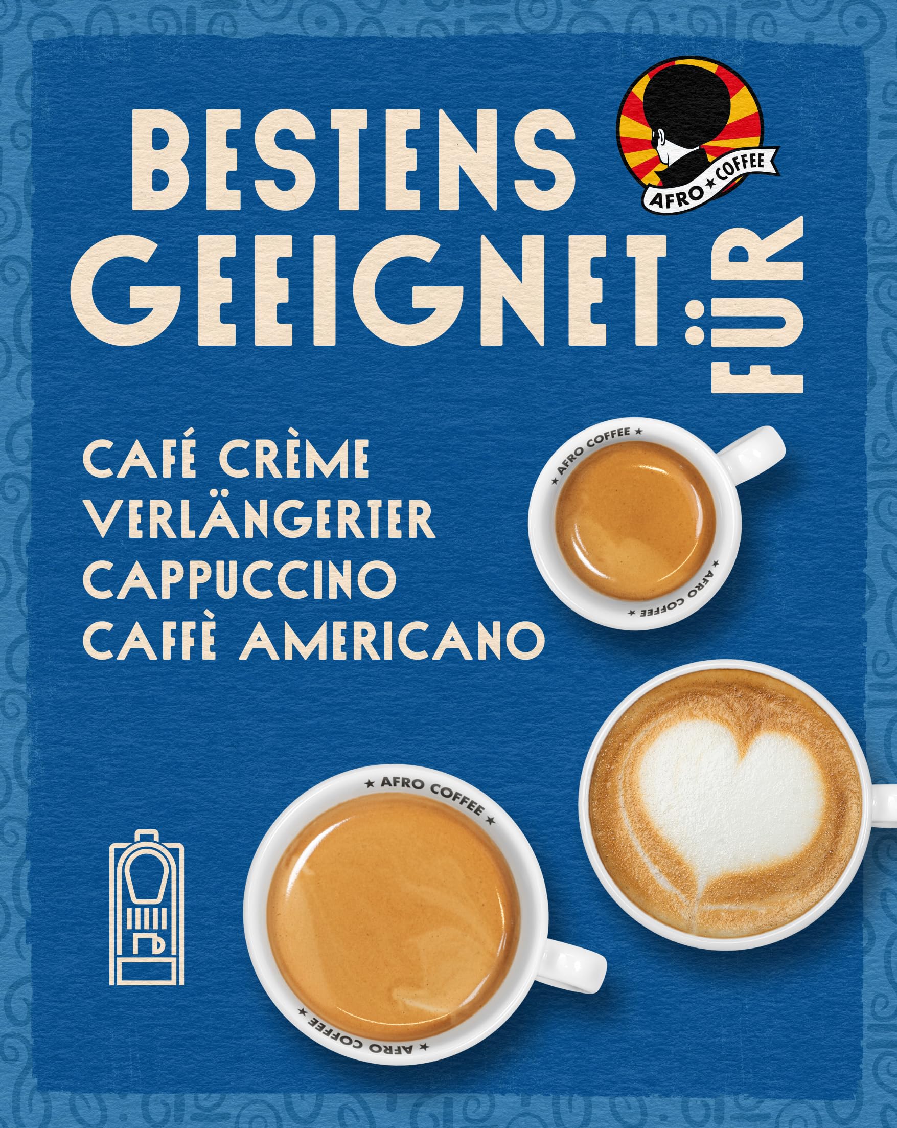 AFRO COFFEE Mild & Aromatic Decaf Bio I 12 Pack I 120 Premium Kaffee Kapseln Fairtrade I Arabica Bohnen entkoffeiniert I in kompatiblen Kaffeekapseln* I Ostafrika I mittel geröstet & säurearm