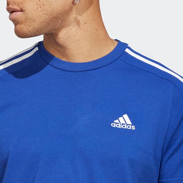 adidas Essentials Single Jersey 3-Stripes tee Camiseta de Manga Corta Hombre (Pack de 1) - 4