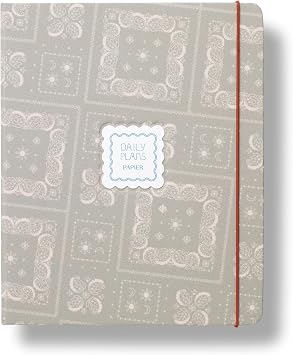 Papier Bandana 16-Week Undated Planner | Stripe Fabric Hardcover | Write Lists, Notes, Goals, Tasks, Dates, Ideas, Meetings, Appointments | Improve Personal or Work Life Productivity | Concealed Spine