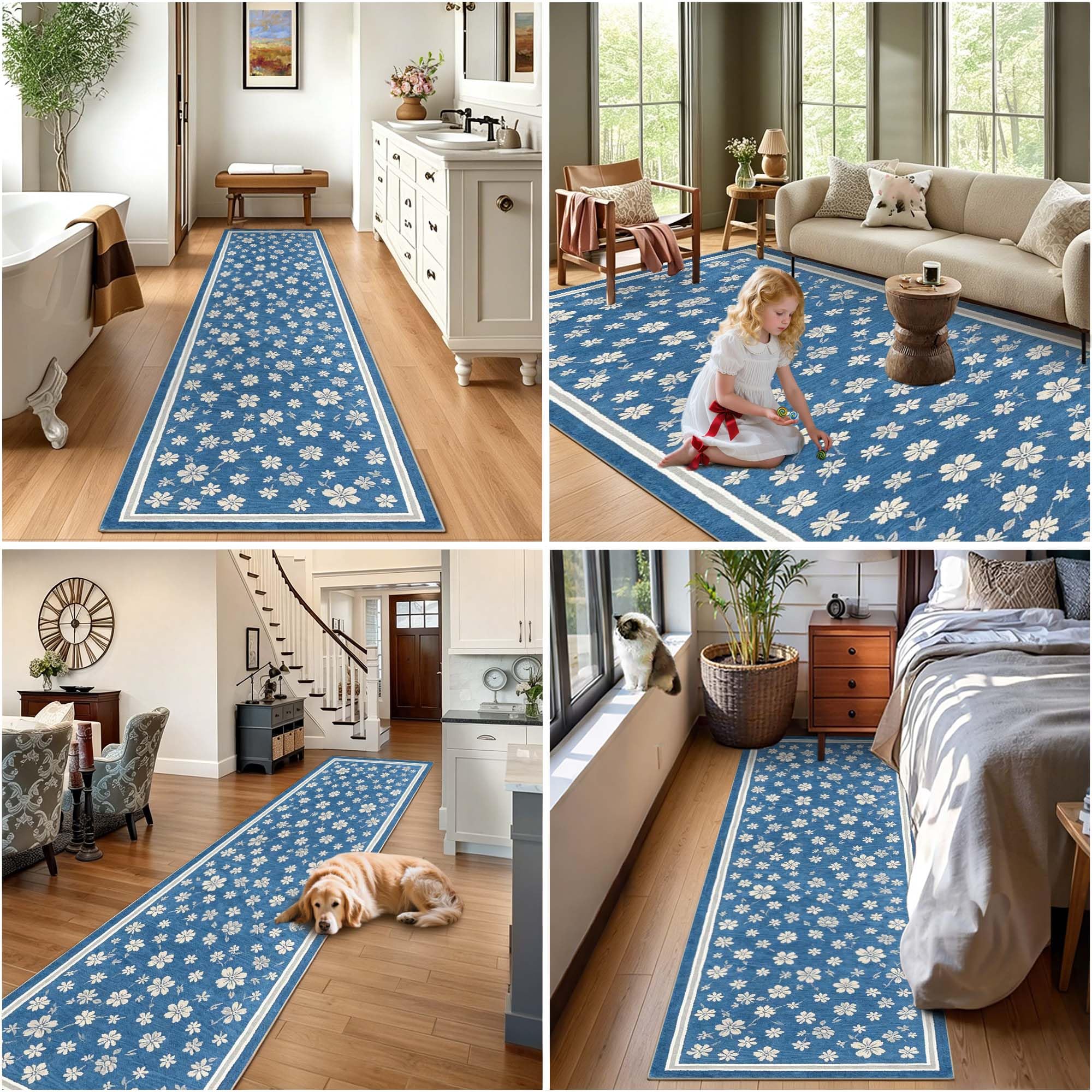 Tappeto Passatoia Cucina Corridoio Antiscivolo 70 x 160 cm | Tappeto Runner Ingresso Lavabile per Cucina Lavanderie Ingresso